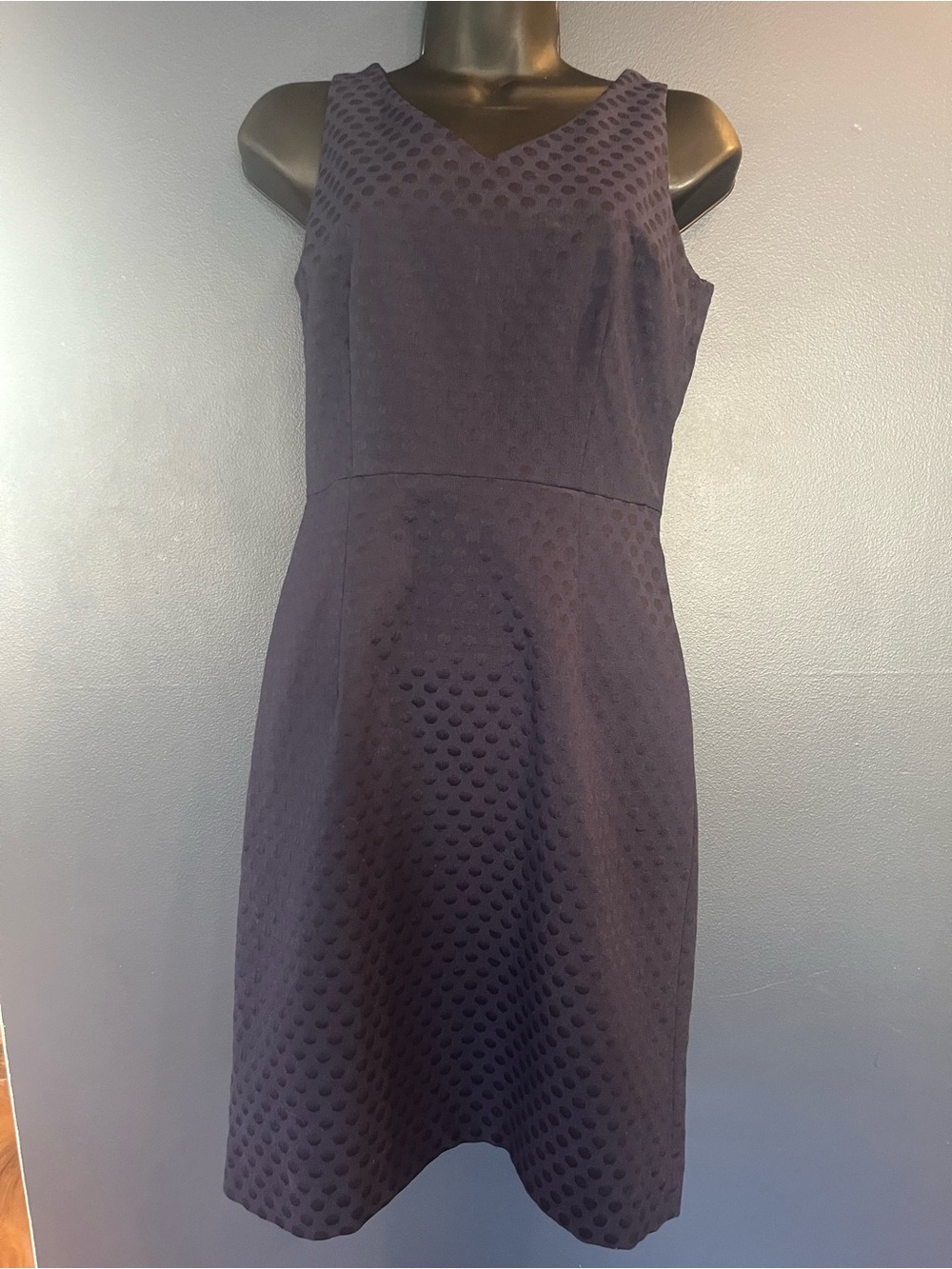Tommy Hilfiger Navy Textured Dot Sheath Dress